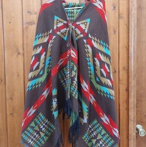 Hooded Western Poncho